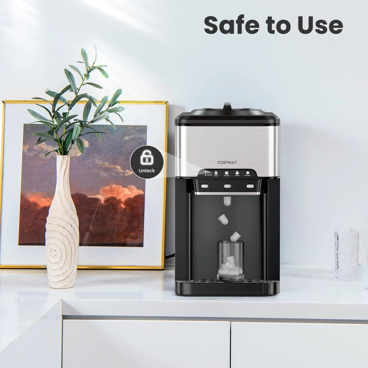 π§3-in-1 Countertop Ice Maker & Hot/Cold Water Dispenser